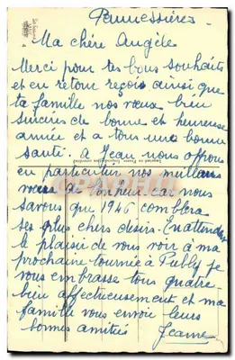 Vila nevada — vista invernal com fonte — Impressor na França — Verso