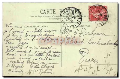 Biarritz Artística - O Rocher da Virgem — Coleção Gorce, fot.-edit., Talence (Gironde) — Verso