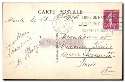NANTES — Jardim do Museu Dobrée — O Palácio dos Irlandeses — F. Chepeau, n°30 — Verso