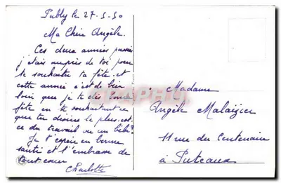Bouquet de fleurs — Wesołych świąt — Louis Louppe — Rewers