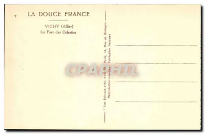 Vichy (Allier) — Le Parc des Celestins — Éditions d'Art VYON, Paris — Verso