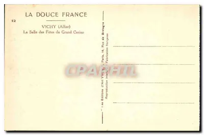 Vichy (Allier) — Saal des Grand Casino — Éditions d'Art Yvon — Rückseite