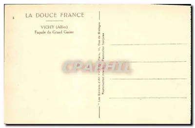 Vichy (Allier) — Façade du Grand Casino — Les Éditions d'Art Yvon, Paris — Rewers