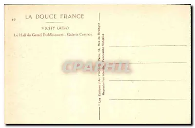 Vichy (Allier) — Hala Dużygo Zbiornika — Galeria Centralna — Wydawnictwo Art Yvon — Rewers