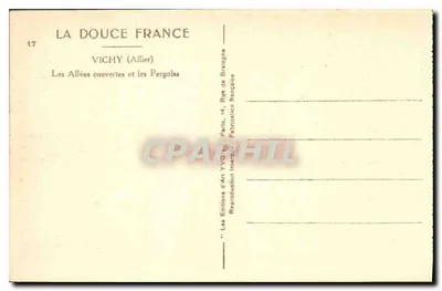 Vichy (Allier) — Les Allées couvertes et les Pergolas — Éditions d'Art Yvon — Verso