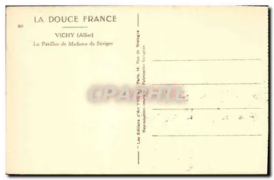 Vichy (Allier) — Le Pavillon de Madame de Sévigné — Éditions d'Art Yvory — Verso
