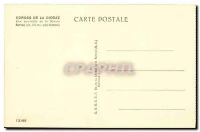 Most Achille-Cazin — Góry Diosaz, Servoz (814 m) blisko Chamonix — Wydawnictwo G.O.D.C.E.F. — Rewers