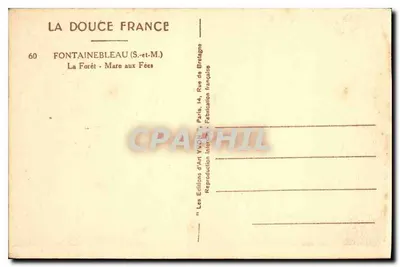 숲 — 마레 앙페에 —/fontainebleau (S.-et-M.) — Les Éditions d'Art XVOC, Paris — 뒷면