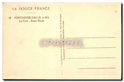 Forêt de Fontainebleau — Route Ronde — Éditions d'Art YVON — Rewers