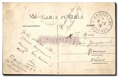 Angoulême — Vista tirada da Praça do Rihet — S.J.S. - 30 — Verso