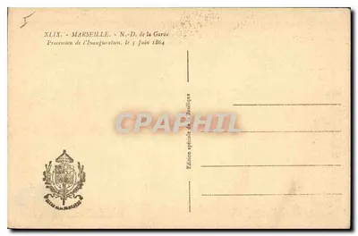 Marsiglia — Inaugurazione della basilica, 5 giugno 1864 — Edizione speciale della Basilica — Verso