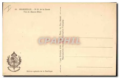 Marseille — Nossa Senhora da Guarda — Vista do Raucau Blanc — Les Éditions d'Art 'V. Y. 1907', Paris — Verso