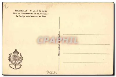 Festas do Coroamento - Nossa Senhora da Guarda — Marselha — Edição especial da Basílica — Verso