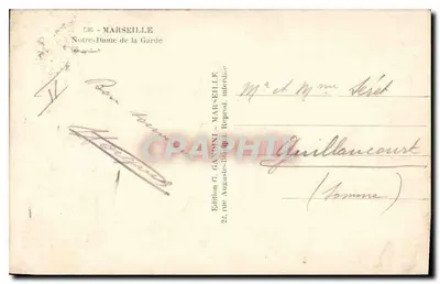 Notre-Dame de la Garde — Marsylia — Wydawnictwo Mireille — Rewers