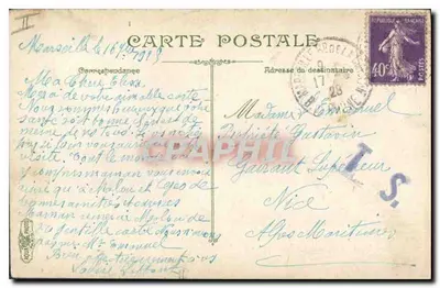 Marselha — A Igreja dos Reformados e o Monumento da Defesa — L. S. & Cie, n° 2670 — Verso