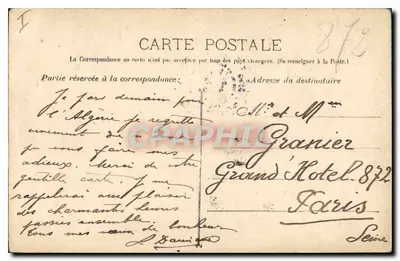 Marseille - Igreja dos Reformados — vista da fachada gótica com duas torres e rua cercada de árvores — Verso