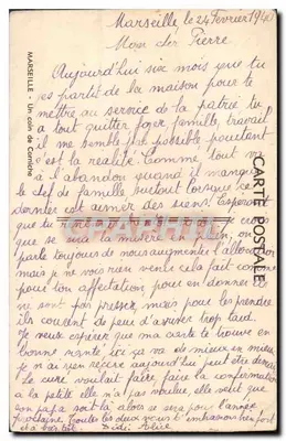 Vista de Marselha — Um canto da Corniche — editor desconhecido — Verso