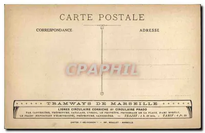 Marseille — Promenada Corniche — Wydawca: Drukarnia Moullot — Rewers