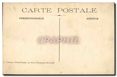 Marseille — Place Castellane, Fontaine Jules Cantini — L. Camous, Photo-Prado, 12, Place Castellane, Marseille — Verso