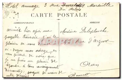 Marsella - Plaza de la Joliète y Hotel des Docks — edición de las Nouvelles-Galerie, n°44 — Reverso