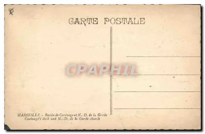 Porto de Marselha — Bassin de Carénage e Igreja N.-D. de la Garde — editor não identificado — Verso