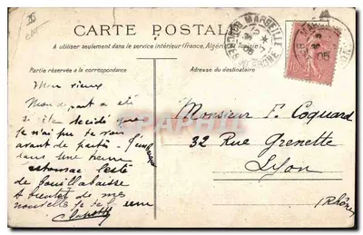 Marseille — Entrada do Velho Port — Edição C. Marlière — Verso