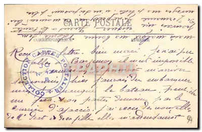 Marselha — O Cais do Porto e Rua da República — Bilhete postal antigo n°13 — Verso