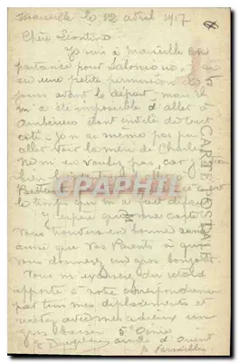 Marselha - Rue de la République — vista da praça com cinema Cinématographe — E.L. n°20 — Verso