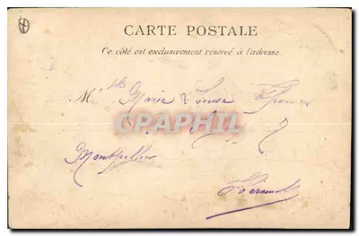 Marseille - Rue de la République — vista da rua com trem e edifícios — L.P. 15 — Verso