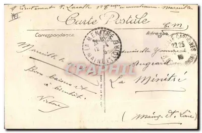 Marsella — El Muelle del Puerto y la Rue de la République — LL. n°48 — Reverso