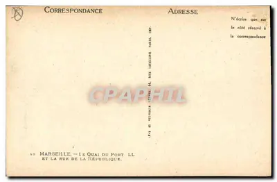 Place de la République — Paryż — wydawca Letellier, 44 rue de la République — Rewers