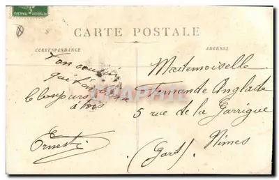 Marseille — Rue de la République — animowany widok z tramwajem i nabrzeżem — wydawca nieznany, nr serii 1 — Rewers