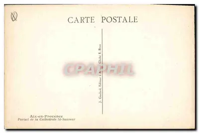 Aix-en-Provence — Portal da Catedral São Salvador — J. Goulard, Editor em Aix-en-Provence — Verso