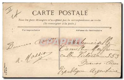 Marseille, de kade van het Haven — tram n°714 en vaten — uitgever L.Y. & Co. — Achterkant