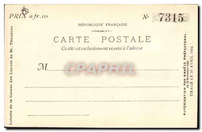 Marseille - O Velho Palácio de Justiça — Fototipia E Laco-r, 19, rue Thubanean — Verso