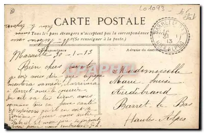 Marseille — Hôtel de Ville — wydawca SCELLE & CIE — Rewers