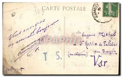 Marsiglia - La Mairie — vista del porto con barche e barili — Repenouque Francese — Verso