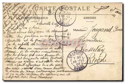 Marseille - Rue du Port en de Grande Caille — Fort Saint Jean, uitgever N. Houillon — Achterkant