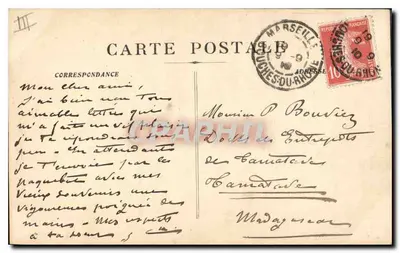 Marseille — As Pedras Planas e o Farol de Santa Maria — Editor não identificado, n° 179 — Verso