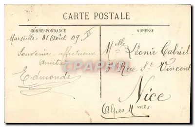 Marseille — O Farol de Santa Maria e a Dique — Editor não visível, n° 34 — Verso