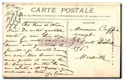 Marselha - Efeito de Noite — editor J.G. L.R. n°320 — Verso
