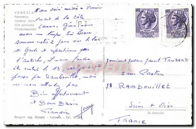 Widok Wenecji — Kambanile i Pałac Władców — Borgoni rag. Renato — Rewers