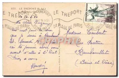 Le Tréport — Plaża — Wydawca A. Terrier, nr 3777 — Rewers