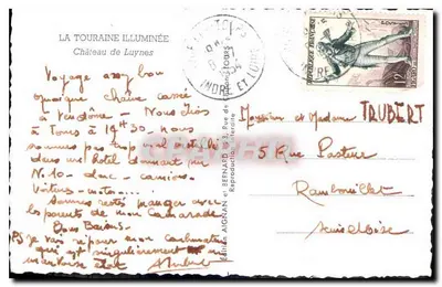 Castelo de Luynes — A Touraine Iluminada — Edição Bernard e Aignan — Verso