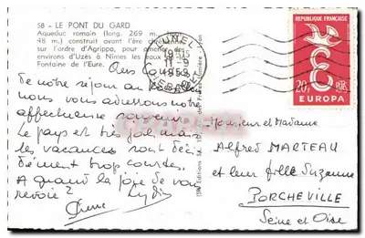 Ponte du Gard — Aqueduto Romano — Éditions S.M. 1590 — Verso