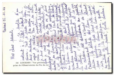 Jezioro Lourdes — widok z lotu — C.A.A. n°146 — Rewers