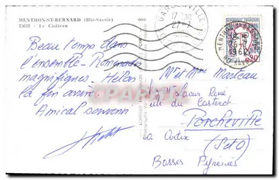 Castelo de Menton-St-Bernard — vista panorâmica — Combier, n° 000 — Verso
