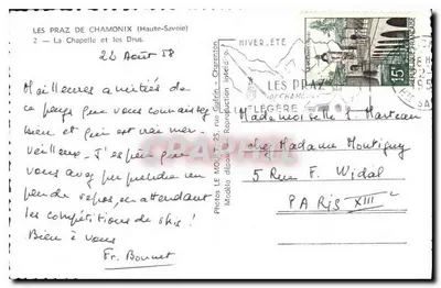 Les Praz-de-Chamonix — Katedra i Drusy — Photos Le Molut, 25, rue Guérin — Rewers
