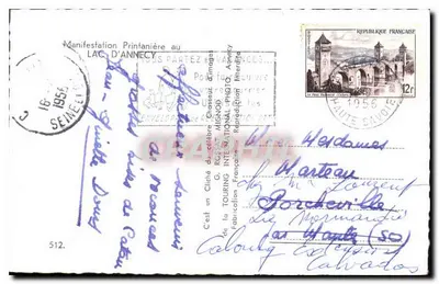 Jezioro Annecy — wiosenna sceneria z zimnymi górami — G. ROSAT, Seine-et-Oise — Rewers