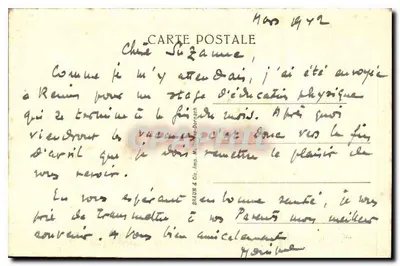 A Virgem da Visitação — Detalhe do Portal Central — Livraria Pailloûx-Léglère, Reims — Verso